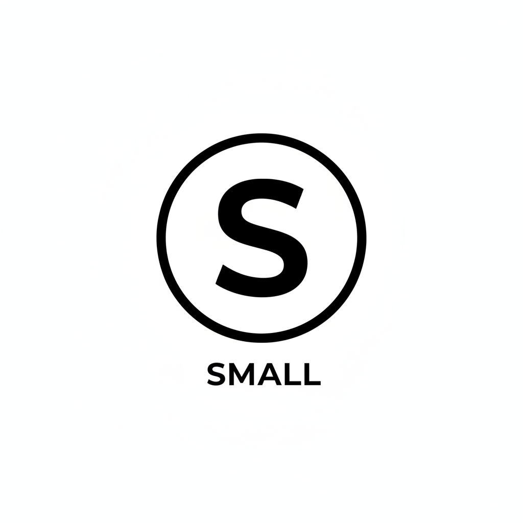 letter 'S' for size small